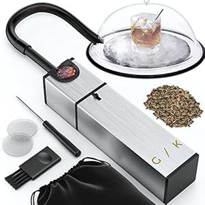 Cocktail Smoker Kit – Indoor Drink & Food Infuser with Wood Chips | Old Fashioned Whiskey Bourbon Smoker Gift