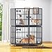 aboxoo 42 inch Stackable Heavy Duty Metal Dog Crate for 4 Dogs/Large Dog,All Metal Open Top Access,Escape Proof Cage,Dog Kennel Indoor with Wheels,Floor Grid, Tray, Divider and Feeding Bowl