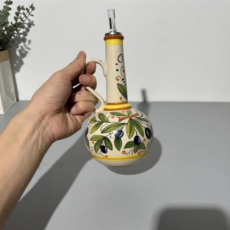 Dispenser di olio in ceramica per cucina, salsa di soia e aceto, bottiglia creativa per olio domestico per ristoranti e cucina, elegante accessorio da cucina in ceramica