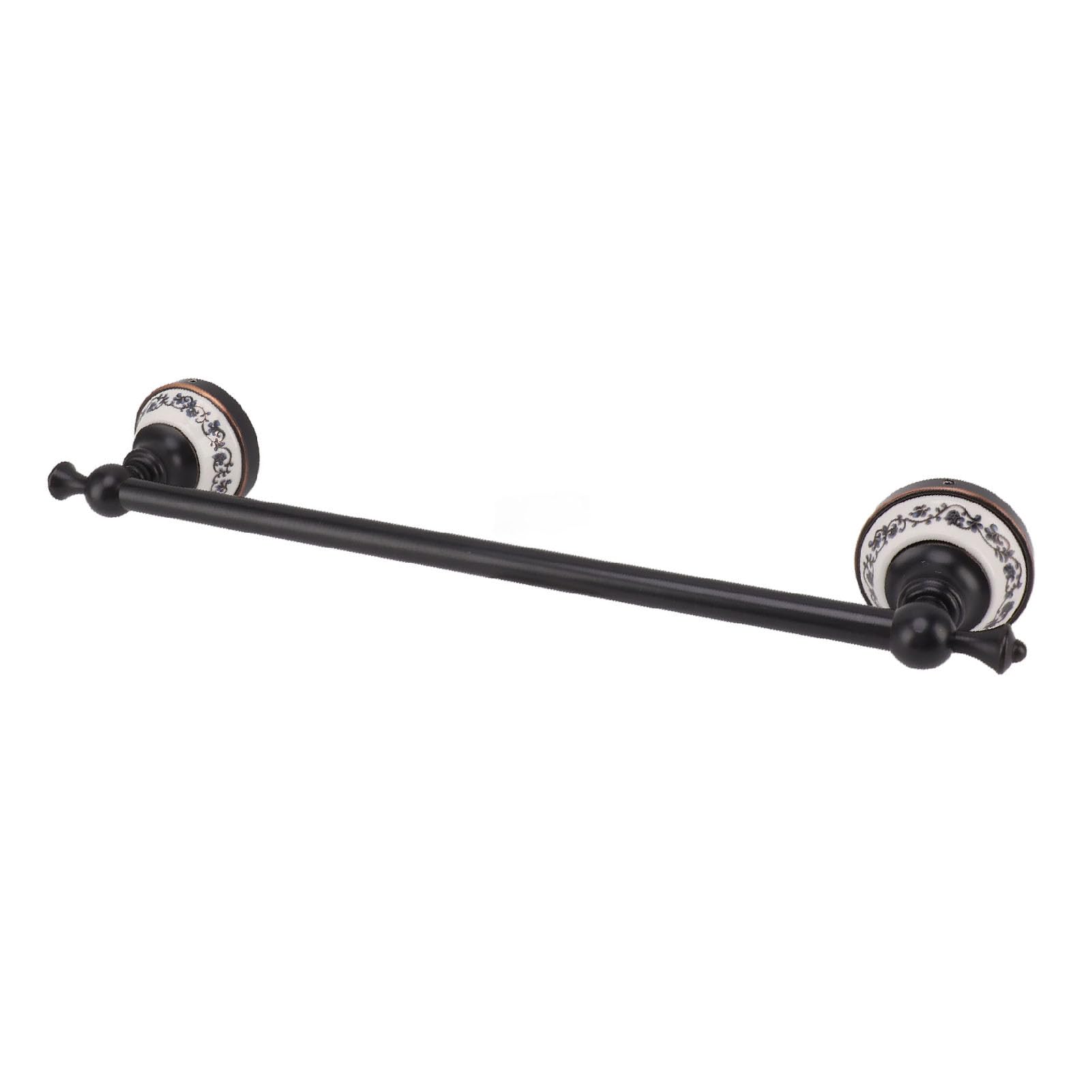 Porte-serviettes mural noir en cuivre HEEPDD barre unique de 40,5 Cm pour cuisine