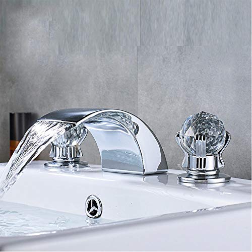Mezclador de lavabo de doble manija con instalación en cubierta 2