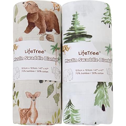 LifeTree Mantas Muselina Bebé, Pack de 2 Cover