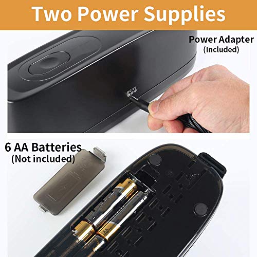 3 Hole Punch, Afmat Electric Three Hole Punch Heavy Duty, 20-Sheet Punch Capacity, Ac Or Battery Operated Paper Punch, Effortless Punching, Long Lasting Paper Puncher For Office School Studio, Black #TOP5