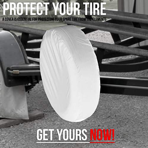 Spare Tire Cover – Must-Have Car Accessories for Your SUV, Jeep, RV, Trailer, Truck – Fit Most Wheel Sizes by Kankesh (S(14 INCH), White)