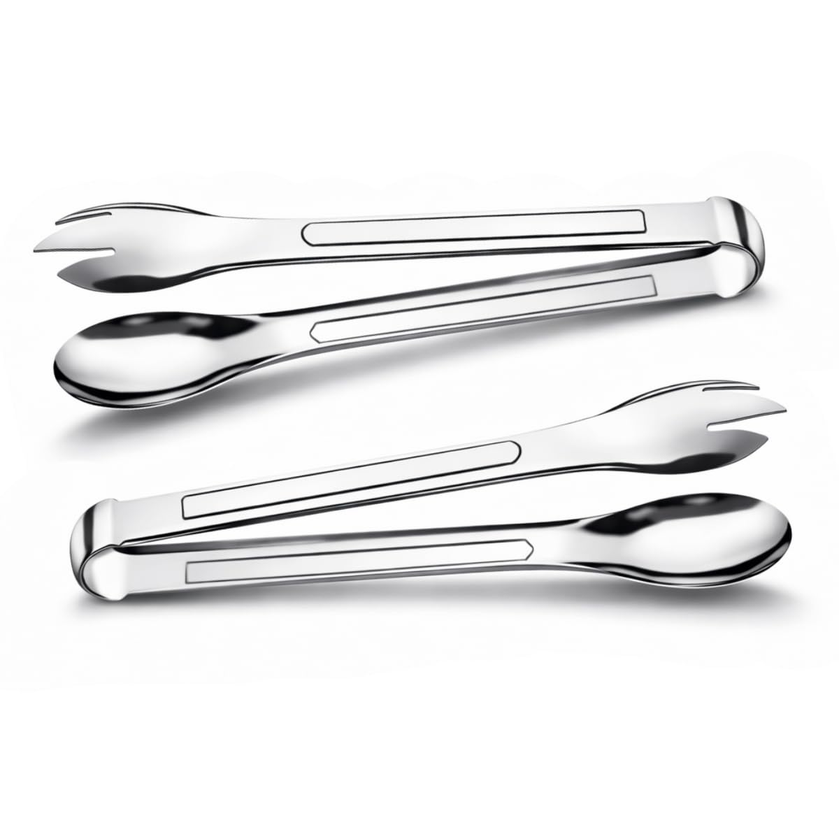 Pegador de Salada Multiuso Premium em Aço Inoxidável, 20cm, Garfo e Colher Integrados,