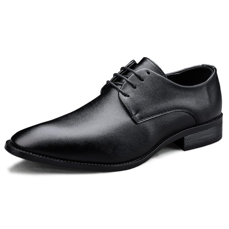 Men's Leather Dress Shoes Classic Formal Oxfords Lace-Up Tuxedo Comfort Shoes Business Wedding