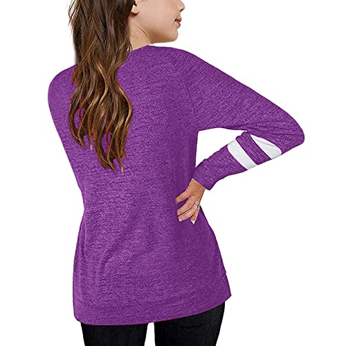 Teen Girls Fall Clothes Kids Tunic Tops Long Sleeve Knot Front Shirts Crewneck Loose Blouse T-Shirt Tee for 4-13 Years3