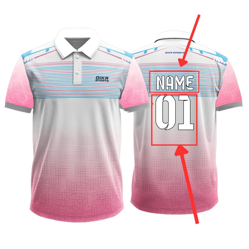 Dika Sports Custom Sports Cricket Jersey Customise t-Shirt for Men Personalised Name | 2 Year to 5XL