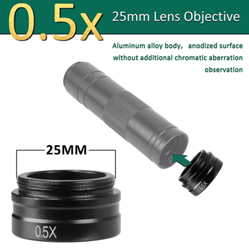 0,5-Fach Barlow Objektiv 25 mm Gewindedurchmesser C-Mount Zoom Objektiv Hilfserhöhung der Sichtfeld für Geeignet für
