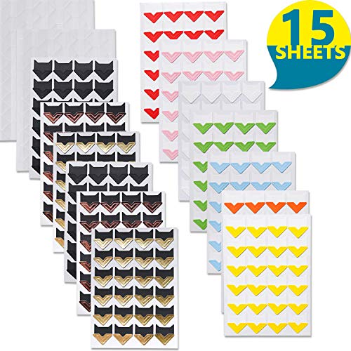 PuTwo Esquinas de Fotos, 15 Hojas 516 Piezas Esquinas de Fotos Autoadhesivas, Esquinas de Montaje de Fotos, Pegatinas de Fotos, Esquinas de Fotos para Álbumes de Recortes, Álbum de Fotos - 11 Colores