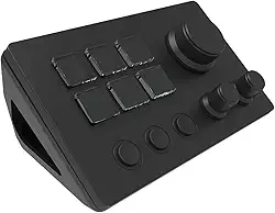 Generic Teclado de atalho para jogos com controle de fluxo, 3 botões, teclado macro para streaming, deck para streaming de jogos, Preto