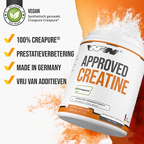 WFN Approved Creatine - Neutraal - 500g blikje - Creapure® - Pure Creatine Monohydraat Poeder - Veganistisch - 166… - Image 4