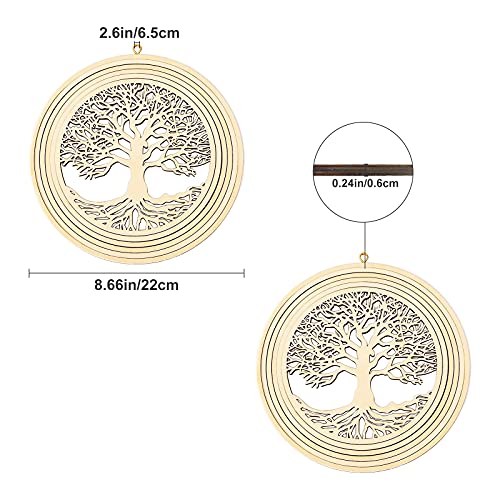 Creatcabin 8.66Inch Tree Of Life Wall Decor Wooden Wall Art Crystal Grid Sacred Geometry Laser Cut Sculpture Meditation Hanging Spiritual Symbol For Housewarming Home Office Yoga Studio Decoration #TOP1