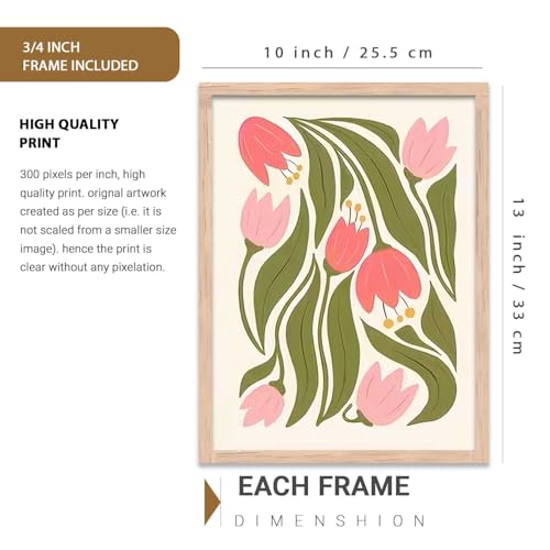 Image of kotart Painting Boho Wall Art Home Decoration Paintings With Frame For Living Room Bed Room Hotel Wall Decor Digital Reprint Set of 3 (10X13 inch)