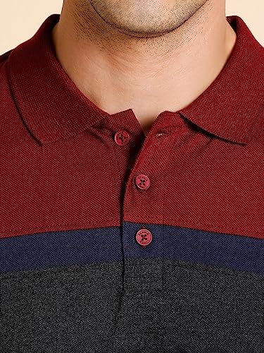 Image of Dennis Lingo Men's Slim fit Colorblocked Cotton Polo T-Shirt