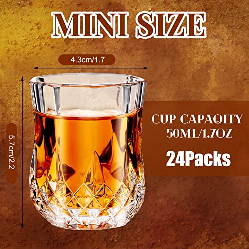 Meanplan 1.7Oz Mini Shot Glasses Set Tasting Glasses Heavy Base Clear Shot Glass Cute Cordial Glasses Mini Wine Glasses For Serving Whiskey, Wine, Juice (24 Pieces) #TOP1