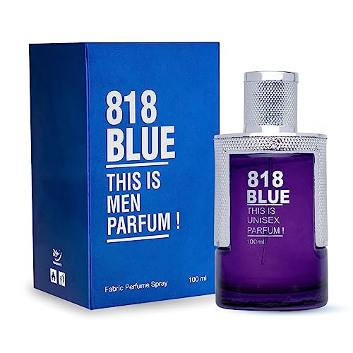Image of HP 818 Blue Unisex Perfume 100 ml | Oakmoss & Citrusy scent eau de parfum | Long-lasting | Best Daytime Fragrance | Gift For Partner