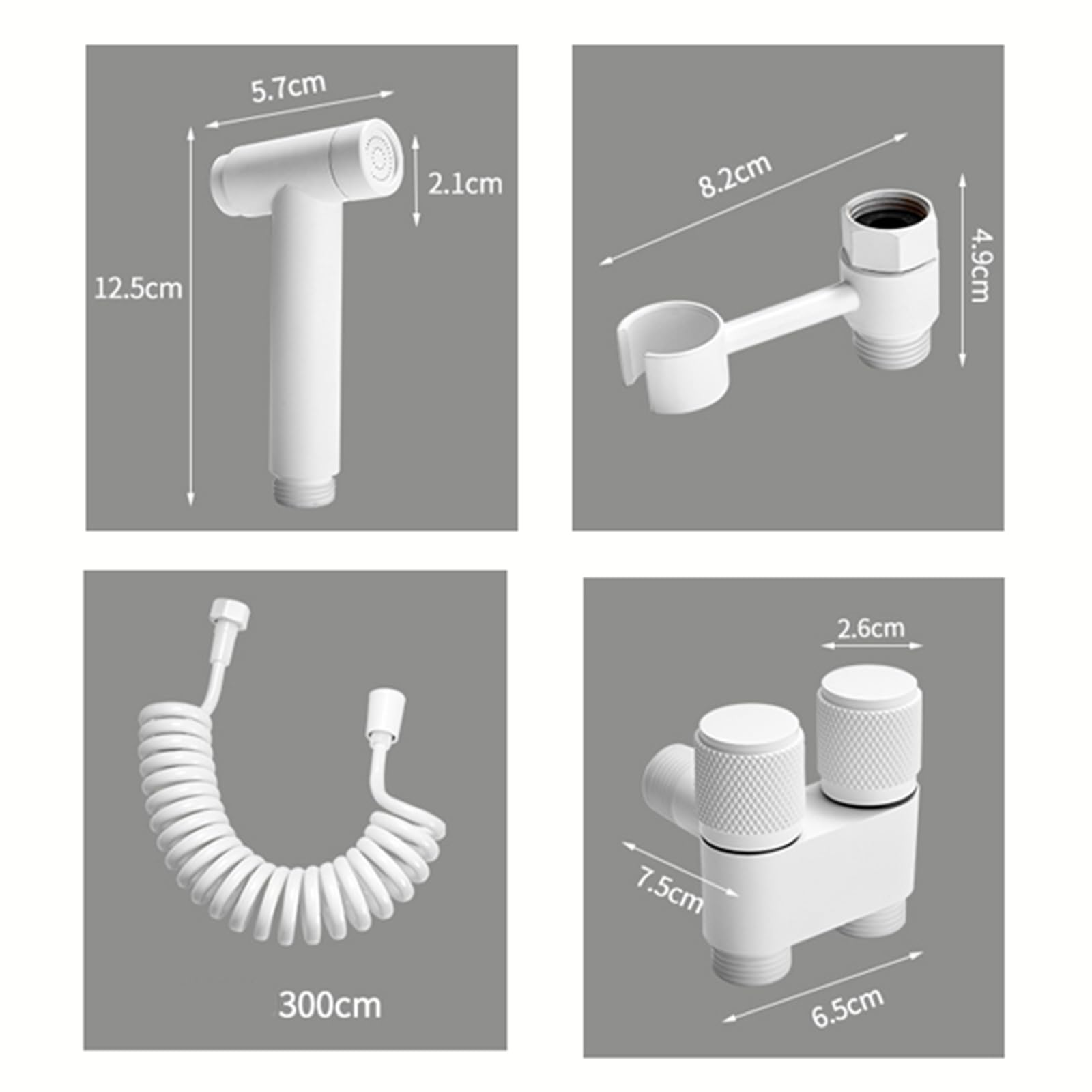 Biała głowica prysznicowa bidet jeden wewnątrz dwa na zewnątrz ceramiczny zawór bidetowy 3M wąż prysznicowy i uchwyt
