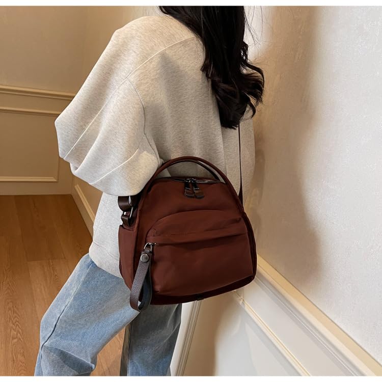 Lightweight Nylon Crossbody Bag Women Cute Small Slouchy Tote Purse Top Handle Shoulder Handbag Zip Pocket Compact Satchel2
