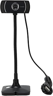 HD Webcam with Microphone, 640X480 Computer Webcam Manual Focus for Laptop Desktop, Rotatable Drive Free USB Live Camera for Conference Calling Online Classes
