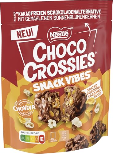 Nestlé CHOCO CROSSIES Snack Vibes Salted Popcorn Caramel Taste – knusprige Cornflakes und gesalzenes Popcorn treffen auf zartschmelzende ChoViva und einen leckeren Caramel Taste, 1er Pack (1 x 100g)