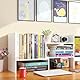 Wylnsie Desktop-Bücherregal aus Holz, Tischregal erweiterbar, Aufbewahrungsorganizer für Bücher, Home Office & Schule, Schreibtischregal, platzsparend & stabil (Weiß)