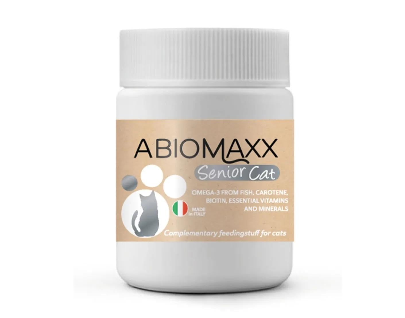 ABIOMAXX Senior Cat – Favorisce il benessere quotidiano del gatto anziano – (60 compresse)