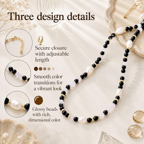 LOVAKARIEL Freshwater Pearl Beaded Necklace for Women Adjustable Boho Bead Choker Necklace Jewelry Gift - image 2