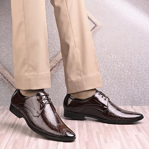 Image of Centrino Men's Formal Lace-Up Shoes | Soft & Comfortable Formal Shoe| Lace-Up, Textured Detail, Formal Business Style| Design Formal Shoes | Stylish-Looking Footwear (9362)