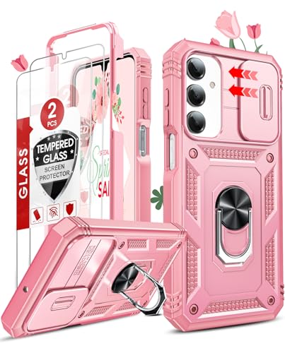 LeYi for Spring Exclusive Galaxy A16-5G Phone Case: Galaxy A16 5G Case with [2X] Galaxy A16 Screen Protector & Magnetic Stand, Shockproof Funda para Galaxy A16 4G 5G for Women Girl, Rink Pink