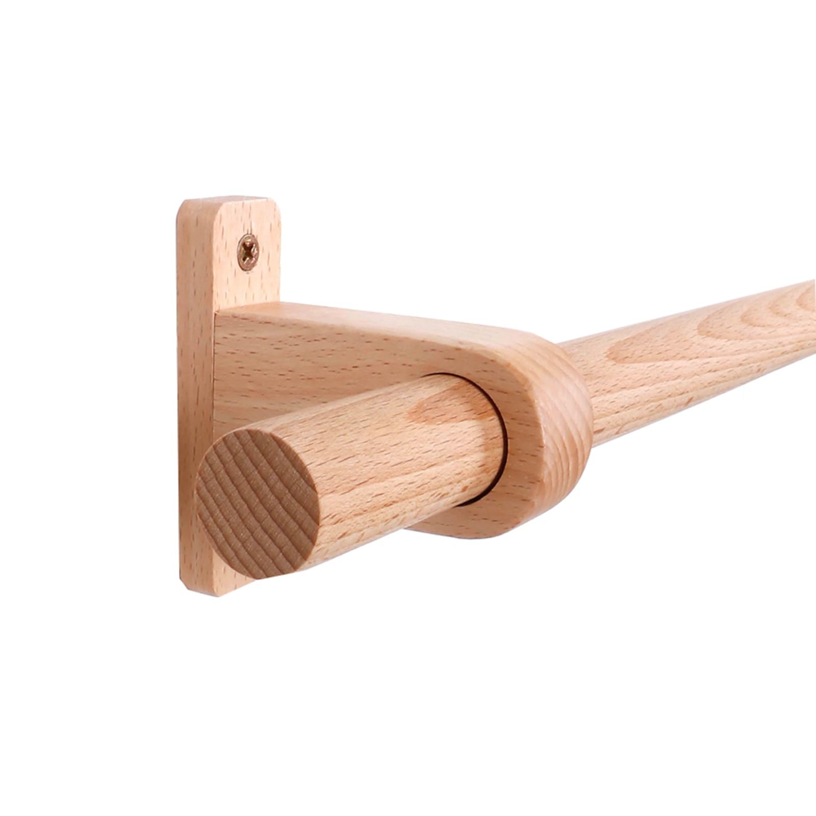 YPAPBHT Barra de Cortina de Madera Maciza, Barra Romana, Barra Simple, riel de Madera, Soporte de Madera ecológico, Barra de Cortina con aro de Madera(100CM)