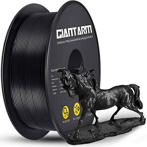 Image of PLA Filament 1.75mm, GIANTARM Classic PLA 3D Printer Filament 1kg Spool Black