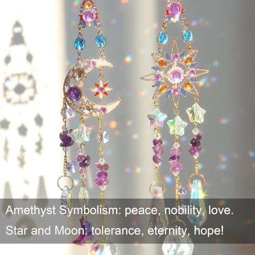 Suncatcher Crystal Window, Pack of 2 Crystal Pendant Decoration, Hanging Window Decoration, Crystal Suncatcher - Image 4