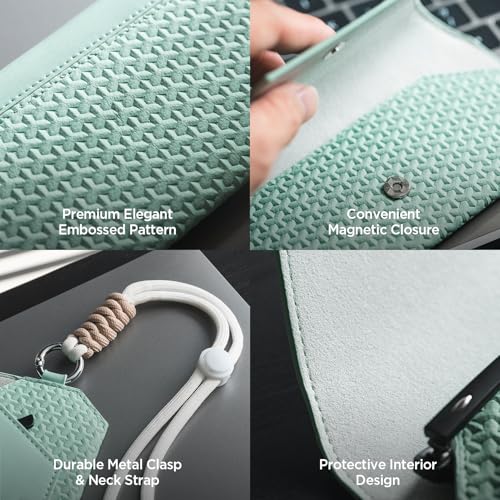 Image of VULKIT Portable Eye Glasses Case for Women & Men, Slim Sunglass Case, Unisex Eyeglass Case, with Adjustable Neck Lanyard