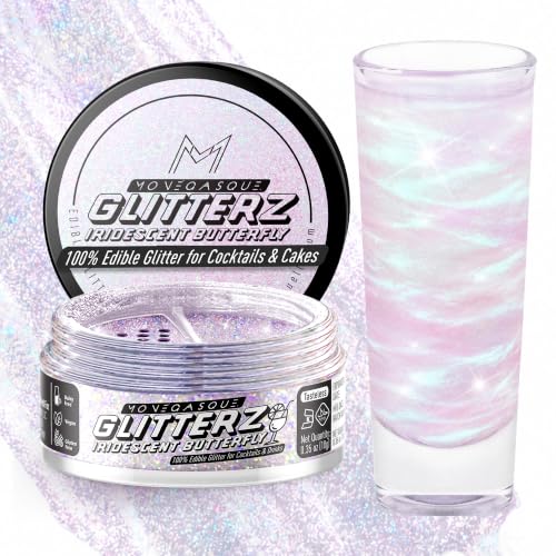 Image of MONEGASQUE Iridescent Edible Glitter for Drinks & Cakes, Drink Glitter, 10g