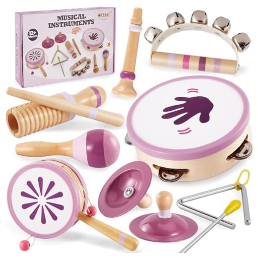 Buyger Instrumentos Musicales para Bebés, Juguete Montessori de Madera para Niños 1 2 3 años, IInstrumentos de Percusión Infantiles, Regalo para Niños Niñas (Cumpleaños/Navidad/Reyes)
