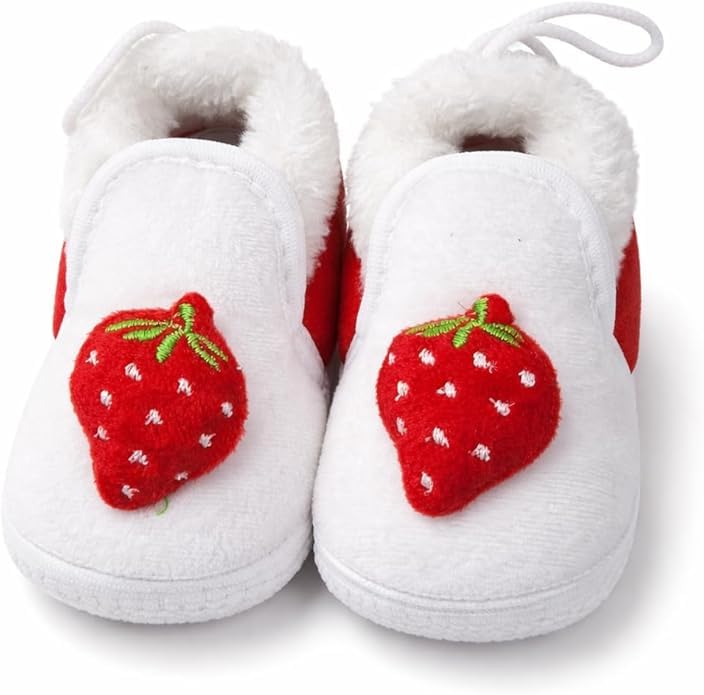 Unisex Newborn Winter Boots with Strawberry Detail, Warm Fleece Booties, Non-Slip Sole, 6-12 Months-image-17