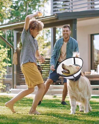 Soft Recovery Dog Cone Collar for After Surgery,Comfy Pet Cones With Adjustable Buckle,360°Protection to Prevent Wound Licking & Biting(Grey - Image 3