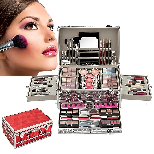 AFGSsm Make up set teenage girl, Makeup set girl teenager, Professional All-In-One make-up sets with cosmetic box Include Eyeshadow Palette Lipstick Blush Foundation Concealer etc(102 Color)