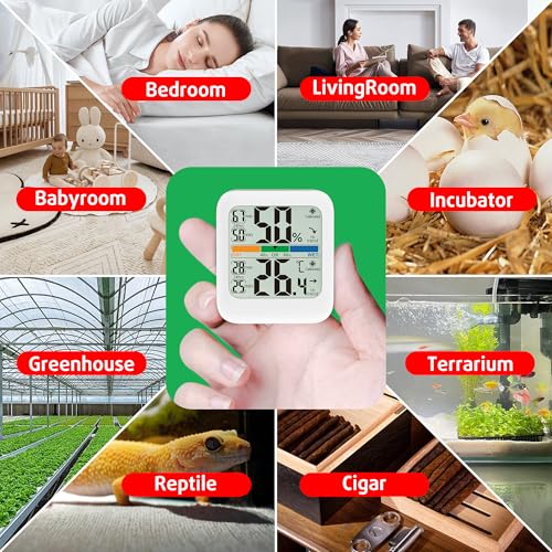 G.CATACC Thermomètre numérique Thermomètre intérieur Humidité jauge avec Max/Min Record Thermometer Chambre Thermométrique et capteur d'humidité pour la maison bébé serre Reptile - Batterie incluse