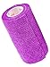 4 Inch Vet Wrap Tape Bulk (Purple) (Pack of 6) Self Adhesive Adherent Adhering Flex Bandage Grip Roll for Dog Cat Pet Horse