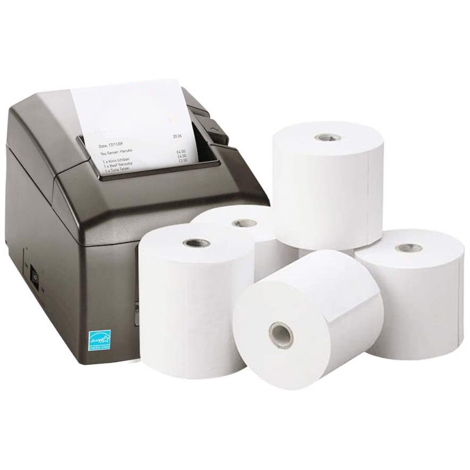 80 x 80mm x 12.7mm Thermal Paper Till Rolls Suitable for EPOS Epson, Star, Samsung, Bixolon, POS Terminals (80)