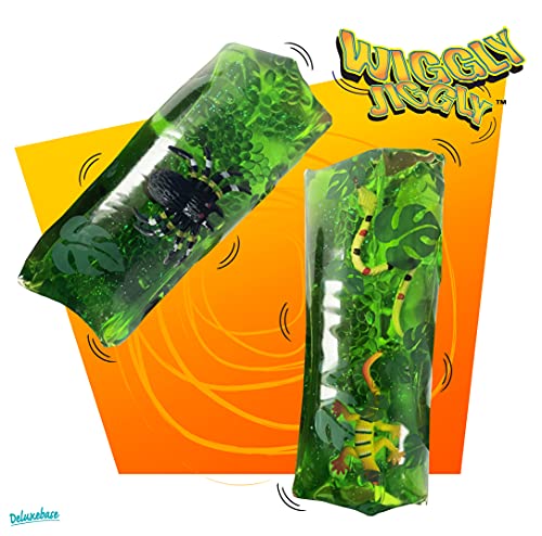 Wiggly Jiggly - Teichleben von Deluxebase. Großes super matschiges Wasserschlangenspielzeug mit Ente und Frosch Figuren. Tolles sensorisches Zappelspielzeug gegen Autismus und ADHS