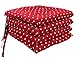 Il Gruppone Passione Casa Set 4/6 Cuscini Sedia con Lacci 4 Punti Comodi Prodotto Italiano 40 x 40 in Cotone Imbottiti Spessore 6 Cm Lavorati a Mano - Pois Rosso - 4 Pezzi