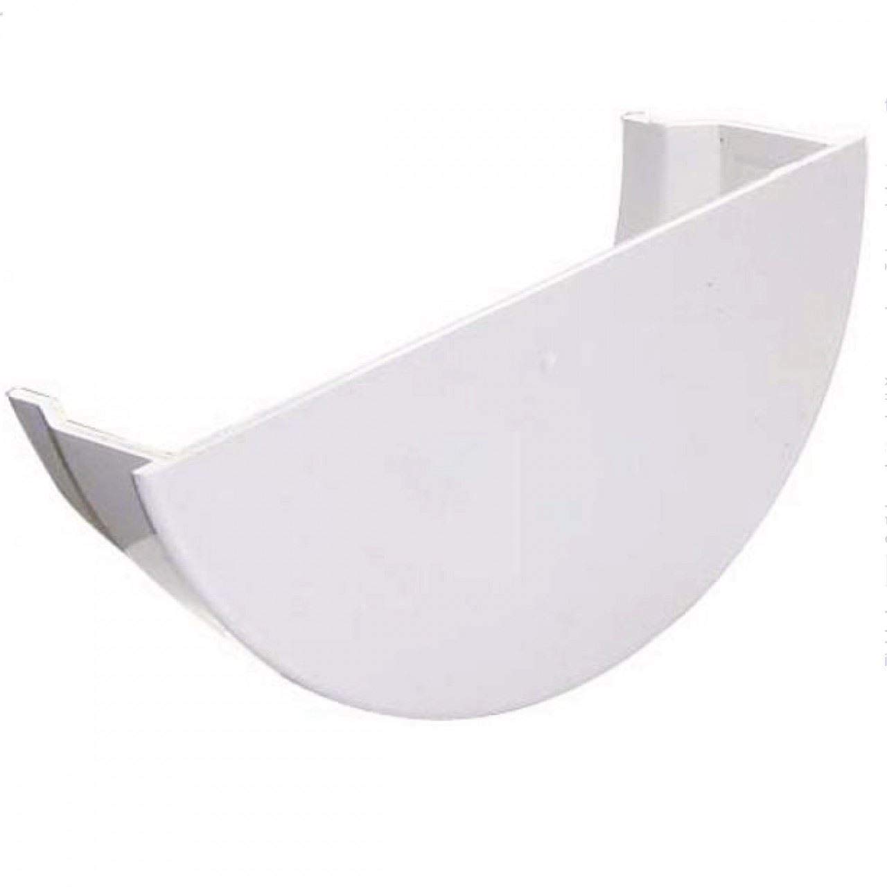 FLOPLAST 112mm Half Round Gutter Internal Stop End - White - Pack of 2