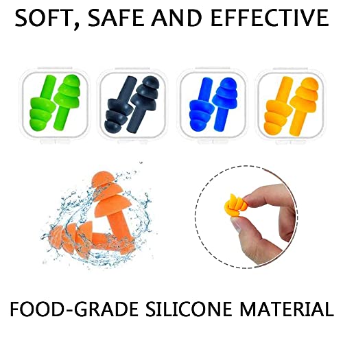 Earplugs For Sleeping, 18 Pairs Silicone Ear Plugs For Swimming With Aluminum Carry Case Noise Reduction For Learning, Hearing Protection, Concerts, Airplanes, Shooting For Woman, Man, Kids (18) #TOP5