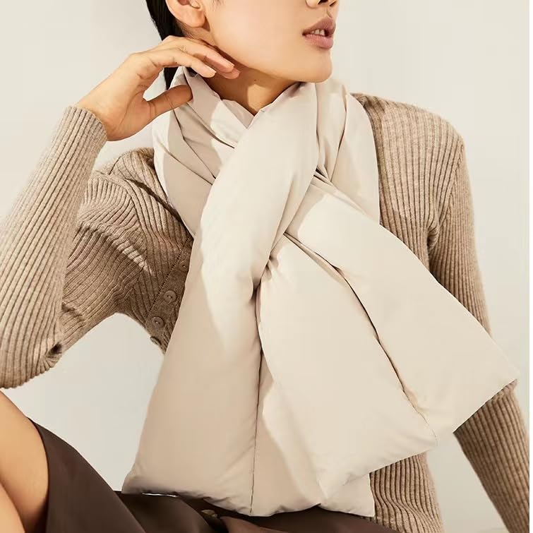 Bufanda de plumón de pato blanco unisex estilo japonés para invierno 6