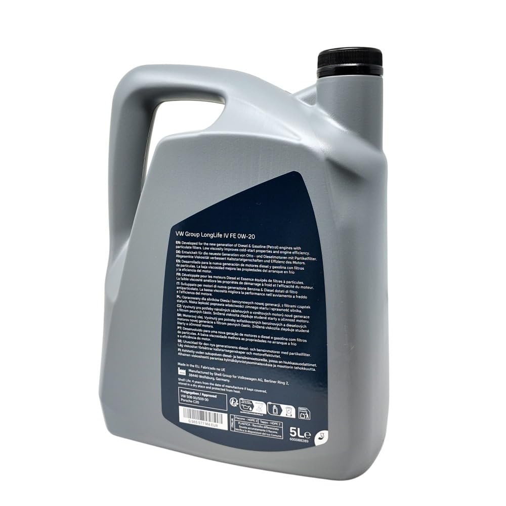 Aceite Motor Original Longlife IV SAE 0W20 Aprobacion VW 50800 50900 5 Litros