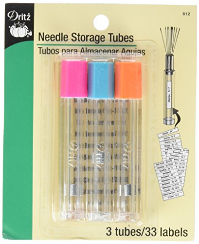 Dritz 812 Needle Storage Tubes (3-Count) Clear