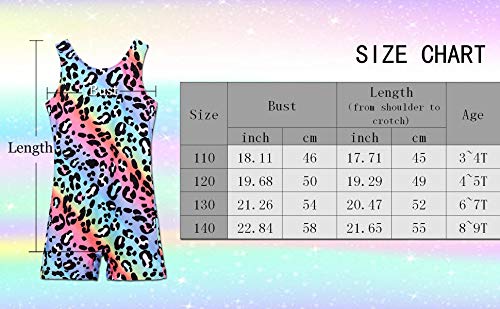 image for JESKIDS Girls Gymnastics Leotards Leopard Printed with Shorts Dance Ba